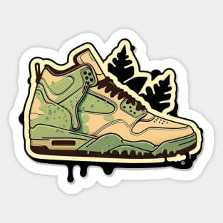 Step into a Greener Future with the Beige Yellow Green Sneaker Sticker